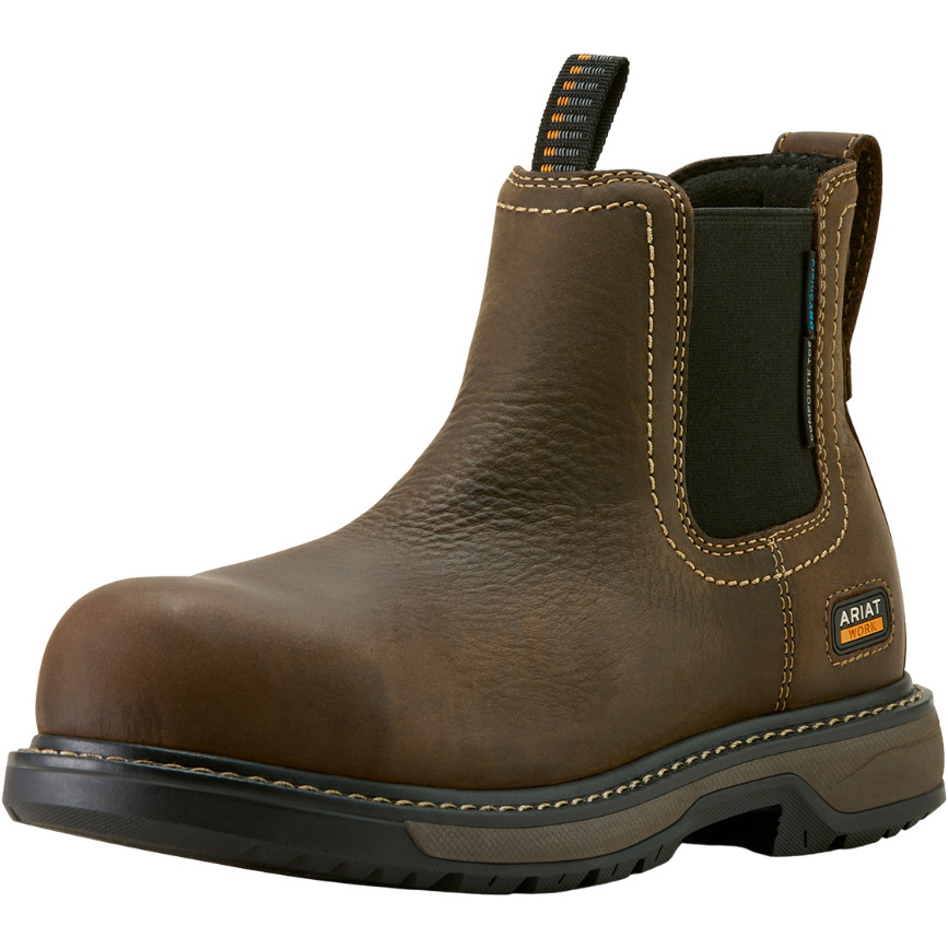2025 Ariat Womens Riveter Chelsea Waterproof Composite Toe Work Boot 10063812 - Dark Brown